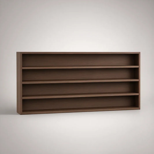 Walnut Brown 4-Tier Freestanding Bookcase, 47.2 x 11.8 x 23.6 in