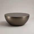 Round Cast Aluminum Coffee Table, Dark Bronze, 36 x 36 x 16 in