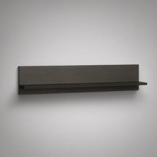 Dark Brown Floating Wall Shelf with Back Panel, 47.2 x 7.9 x 7.9 in