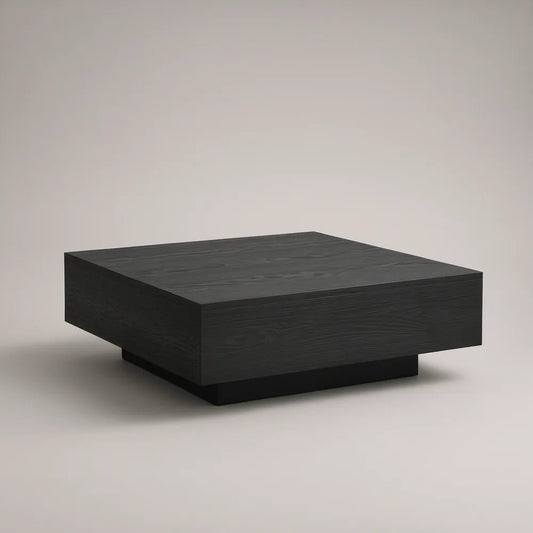 Black Square Coffee Table, 100 x 100 x 35 cm, Engineered Wood