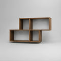 2-Piece Modular Open Shelf Set, 47.2 x 11.8 x 23.6 in, Walnut Veneer MDF, Brown
