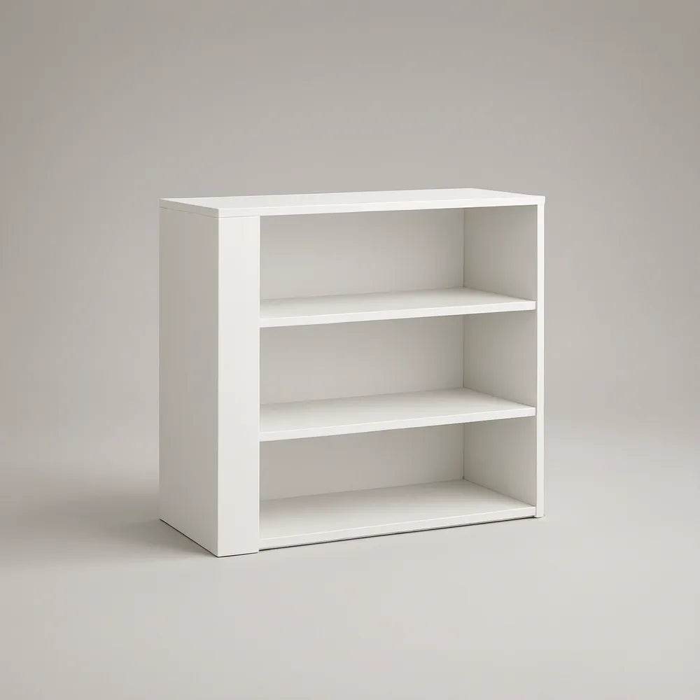 3-Tier Open Storage Unit, White Engineered Wood, 31.5 x 11.8 x 31.5 in