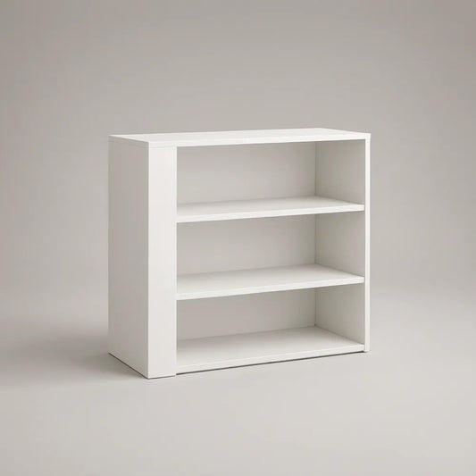 3-Tier Open Storage Unit, White Engineered Wood, 31.5 x 11.8 x 31.5 in