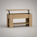 Natural Oak Lift-Top Table with Storage, 39.4 x 19.7 x 17.7 in